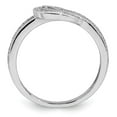 thumbnail image 2 of Sterling Silver Rhodium-plated CZ Buckle Ring, 2 of 6