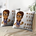 thumbnail image 3 of LALILO Throw Pillow Covers Woman Violet African Afro American Cushion Cover 18" x 18", 2 Pack, 3 of 6