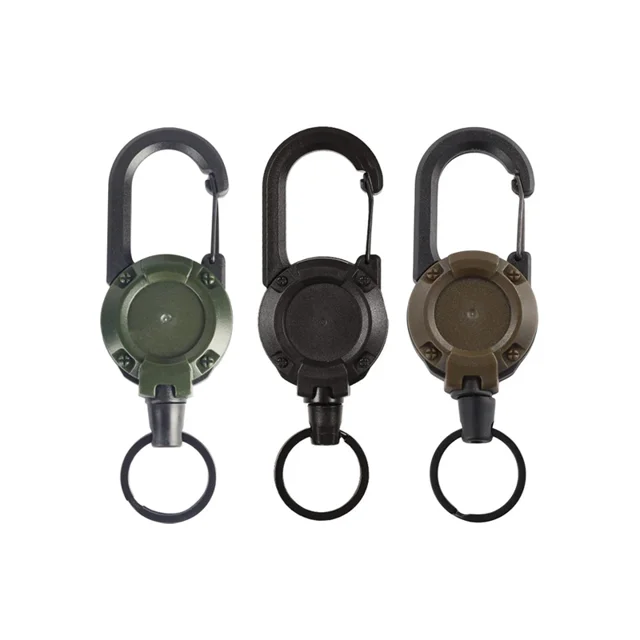 Llavero retráctil de alta resistencia, insignia de tracción, carrete de identificación, mosquetón, portallaves para exteriores, sostiene múltiples herramientas, nuevo