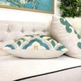 thumbnail image 3 of Homey Cozy Amy 20" Square Embroidery Fabric Decorative Throw Pillow in Natural, 3 of 5