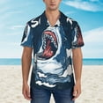 thumbnail image 2 of Susaid Shark Print Short Sleeve Shirts Button Down Casual Shirts Summer Beach Aloha Button Down Short Sleeve for Men ,XX-Large, 2 of 7
