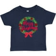 thumbnail image 3 of Inktastic Merry Christmas Wreath with Red Bow and Ornaments Boys or Girls Baby T-Shirt, 3 of 5