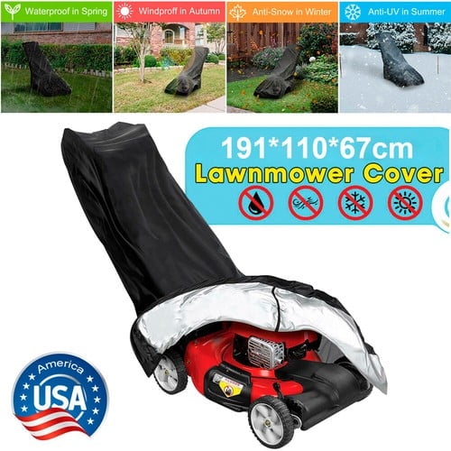 NefLaca Lawn Mower Cover Waterproof Heavy Duty 210D UV Protector for Push Mower Universal Fit