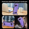 thumbnail image 4 of Dteck Magnetic Case for Google Pixel 9A, Compatible with MagSafe, PU Leather TPU Bumper Shockproof Protective Cover with Kickstand,Purple, 4 of 5