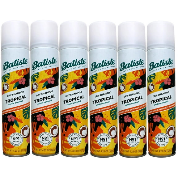 6 Pack Batiste Dry Shampoo Tropical 6.73oz Each
