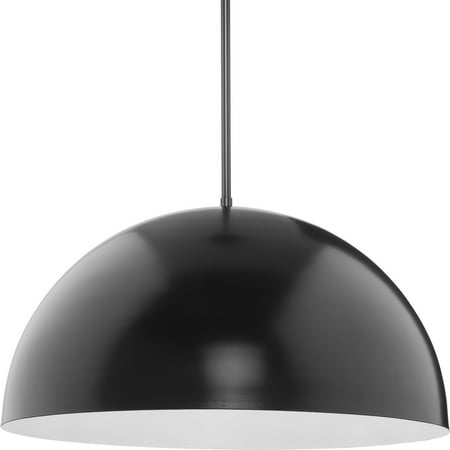 

Perimeter Collection One-Light Matte Black Mid-Century Modern Pendant with metal Shade