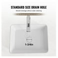 thumbnail image 3 of Ceramic Vessel Sink 19x14.7", White Bathroom Vanity Sink, Durable Vitrified Ceramic Bowl, Modern Rectangular Design for Bathroom Renovation, 3 of 7