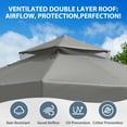 thumbnail image 5 of EAGLE PEAK 8' x 8' Outdoor Patio Gazebo, Steel Metal Gazebo With Soft Top Double Roof Canopy with Netting, Gray, 5 of 9