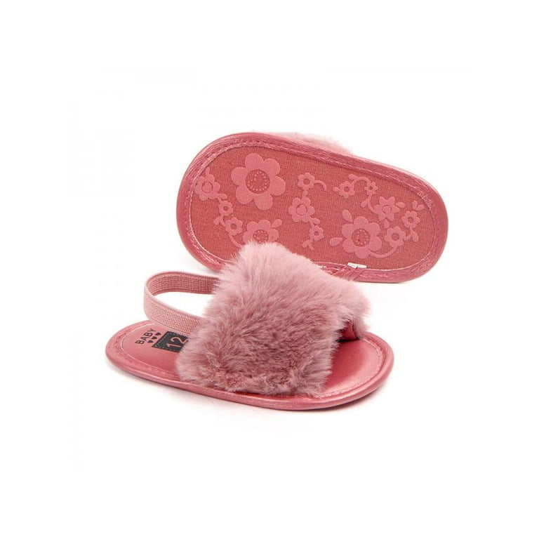 Baby girl discount fluffy sandals