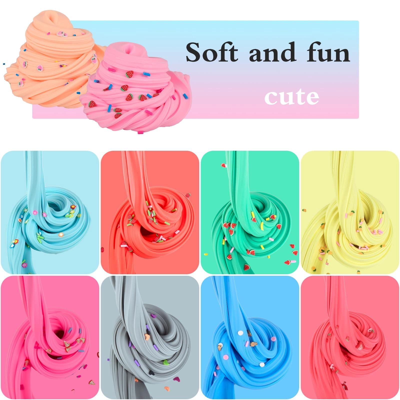 58 Pack Mini Easter Slimes kit, Butter Slime Party Favors, Slime Bulk Toy for Classroom Prizes, Goodie Bag Stuffers for Kids Boys Girls, Ideal Birthday Easter Filling Gifts