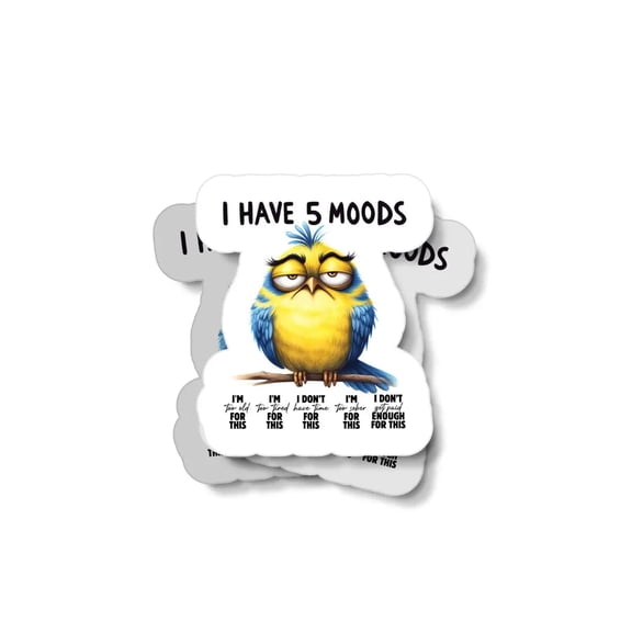 I Have 5 Moods Waterproof Sticker