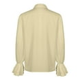 thumbnail image 3 of FYEGRE Men Court Style Long Sleeved Shirt for Halloween Celebrations Gothic Ruffled Shirt for Festivals for Events and Themed Parties Beige XL, 3 of 6