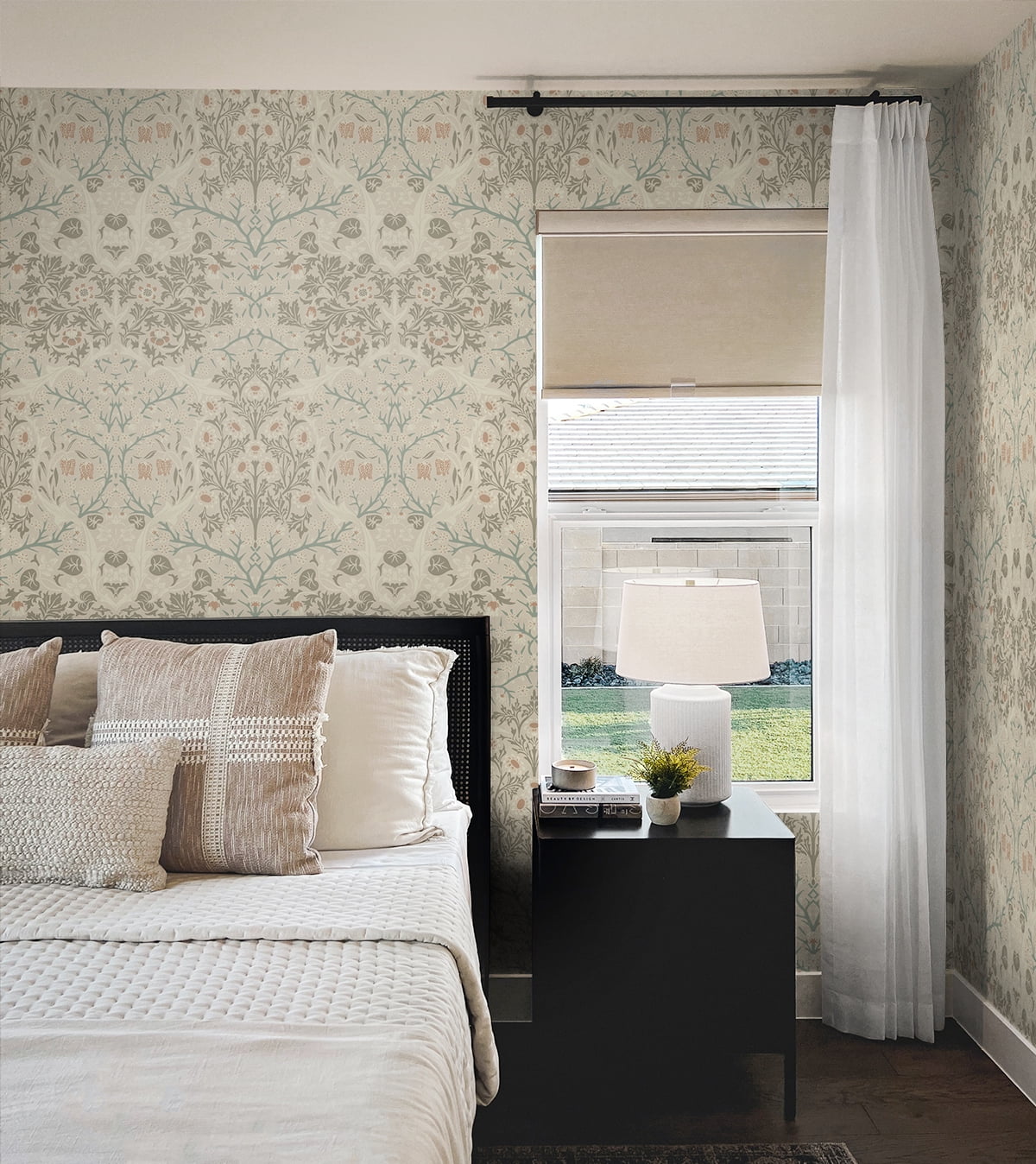 NextWall Lunar Rock & Clay Victorian Garden Peel and Stick Wallpaper