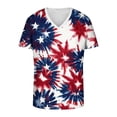 thumbnail image 4 of Yertdoel Mens T-shirts Patriotic Print Short Sleeve V Neck T-Shirts Soft Comfortable Fast Drying 250 Anniversary USA Independence Day Tops, 4 of 5
