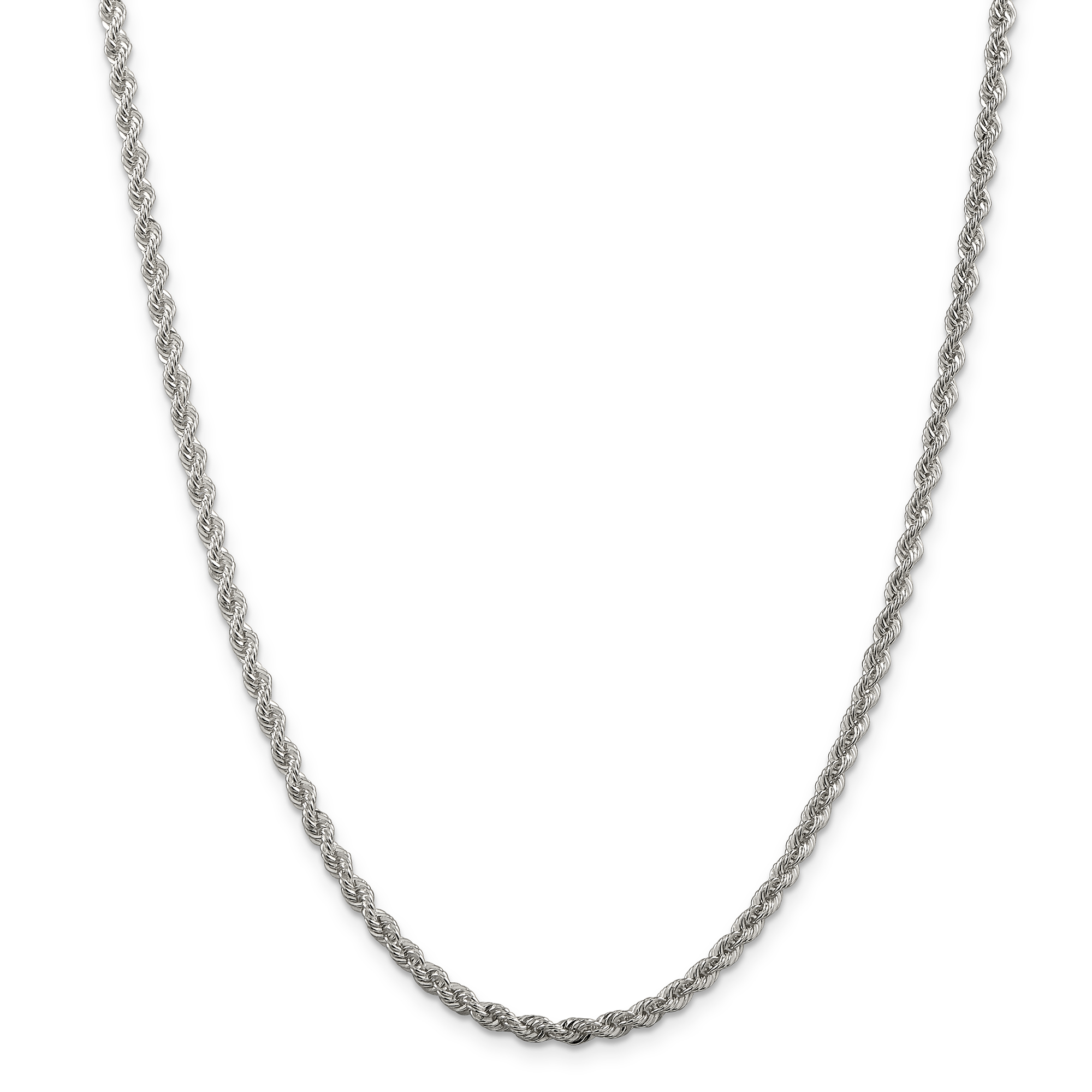 925 Sterling Silver 3mm Solid Link Rope 