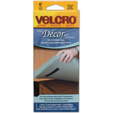 VELCRO(R) brand Home Decor Tape 1"X6'-Black