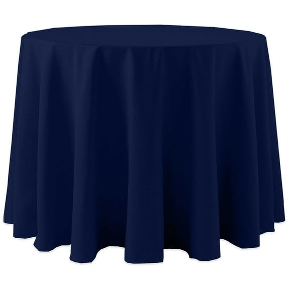 Ultimate Textile (2 Pack) Cotton-feel 114-Inch Round Tablecloth - for Wedding and Banquet, Hotel or Home Fine Dining use, Navy Blue