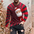 thumbnail image 1 of Blusas y camisas de manga larga con cuello redondo para hombre, estilo casual, cuello redondo, manga larga, camiseta estampada de Halloween, blusa de poliéster para hombre., 1 of 5