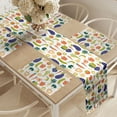 thumbnail image 2 of Ambesonne Garden Table Runner & Placemats, Organic Harvest Vegetables, Placemat 4 pcs + Runner 16"x72", Orange and Apple Green, 2 of 2