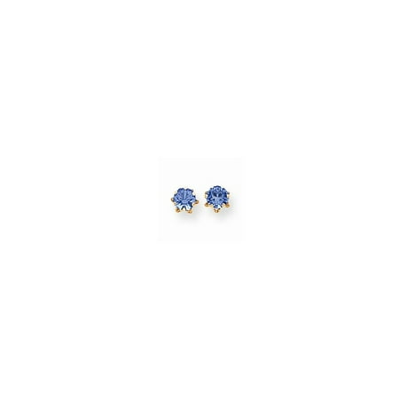 Synthetic Post - 14k Yellow Gold 5mm Synthetic Sep Post Stud Earrings Birthstone September Gifts For Women For Her
