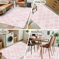 thumbnail image 5 of 3'x5' Rug for Living Room Bedroom, Pink Geometric Washable Area Rugs Non-Slip Carpet Mats, Morocco Modern Simple Abstract Aesthetic Indoor Low Pile Area Rug Runner for Kitchen, Mudroom, 5 of 8