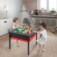 REDCAMP 2 in 1 Kids Construction Play Table with Storage Drawers and