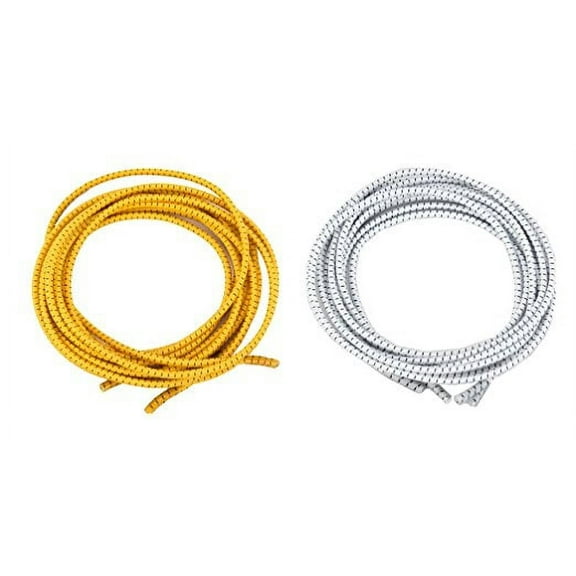 Elastic No Tie Shoelaces for Adults and Children (2-Pack) (47" with End Covers, Orange & White)