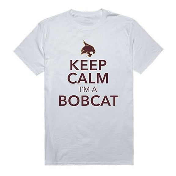 Texas State University Keep Calm T-Shirt for Men - White - Extra Large