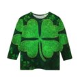 thumbnail image 5 of Posijego T-Shirt Filles Garçons Fête de la Saint-Patrick Manches 3/4 Col Rond Graphique Tee Ample Décontracté, 5 of 5