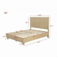 thumbnail image 7 of Queen Size Wooden Platform Bed with Fluted Panels Headboard – Modern Minimalist Design, Light Oak Finish, 7 of 7