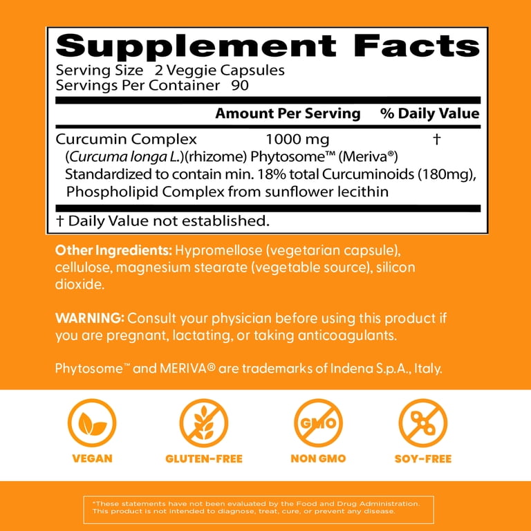 Doctor's Best Curcumin Phytosome with Meriva, Non-GMO, Vegan