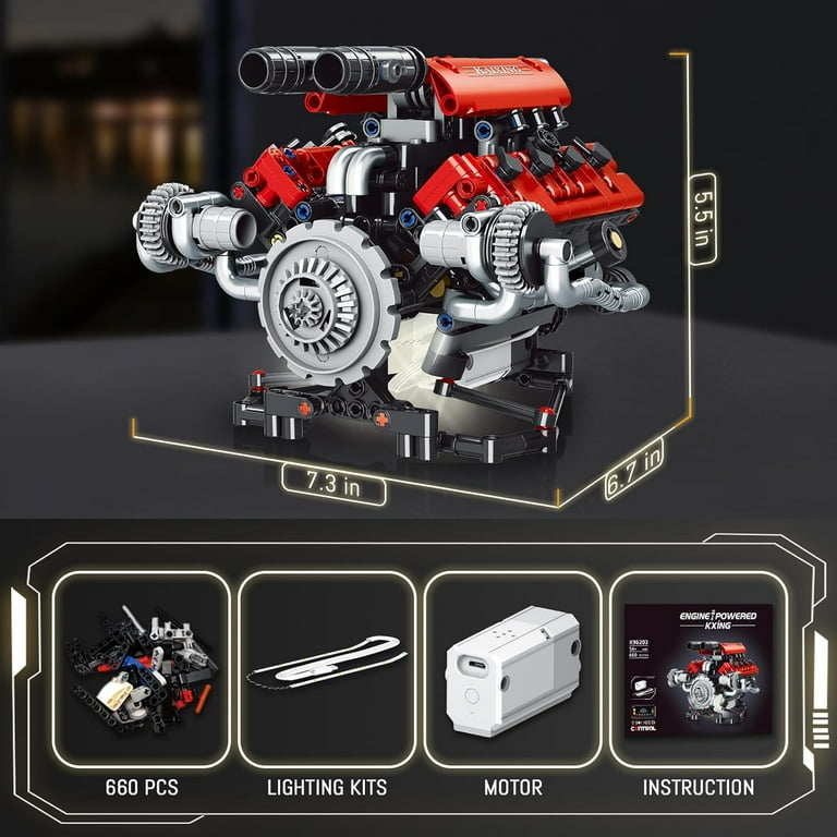 レゴV8エンジン　8シリンダー Amazon.co.jp: TEESE 55ピース テクニックセット 8シリンダー