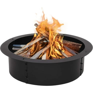 AGRTY 36-Inch Galvanized Fire Pit Ring, 2.0mm Thick Solid Steel Liner with 30-Inch Inner, DIY Above or In-Ground Campfire Ring for Outdoor Backyard Use