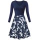 thumbnail image 2 of Vestido A Cuadros Grande Estampado Con Pliegues Y Costuras de Manga Larga Con Cuello en V Para Mujer Odeerbi  ODB116955, 2 of 4