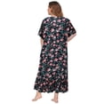 thumbnail image 4 of Sunsent Women's Plus Size Nightgown Comfy Short Sleeve Sleepwear Full-Length Floral Printed Square Neckline Sleepshirt Loungewear XL-5XL, 4 of 8
