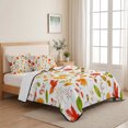 thumbnail image 5 of 3 Pieces King Quilt Set,Fall Maple Leaf Seamless Soft Bedding Sets with 1 Quilt & 2 Pillow Shams,Rustic Thanksgiving Autumn Leaves Summer Bedspread Lightweight Coverlet Comforter for All Season, 5 of 9