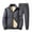 Grey%GC%, variant on CONZONE Men's Winter Outfit Set Solid Color Down Jacket Pants Thick 2Pcs Outfit Set for Men Warm Thermal Athletic Track Suit Outfits