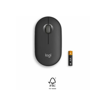Logitech - Pebble Mouse 2 M350s Slim Lightweight Wireless Silent Ambidextrous Mouse with Customizable Buttons - Graphite