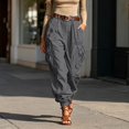thumbnail image 2 of RUTAYY Women's Pants High Waist Wide Leg Solid Color Cargo Bottoms Loose Fit Casual with Pockets Comfortable Everyday Wear Elegant Travel Trousers, 2 of 6