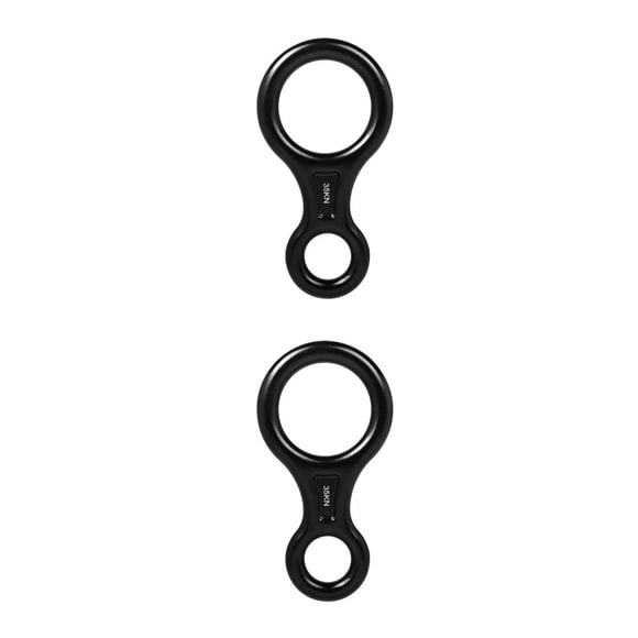 Anillo de escalada en roca Soidarity Descensor de actividad al aire libre 8 formas Negro 2piezas