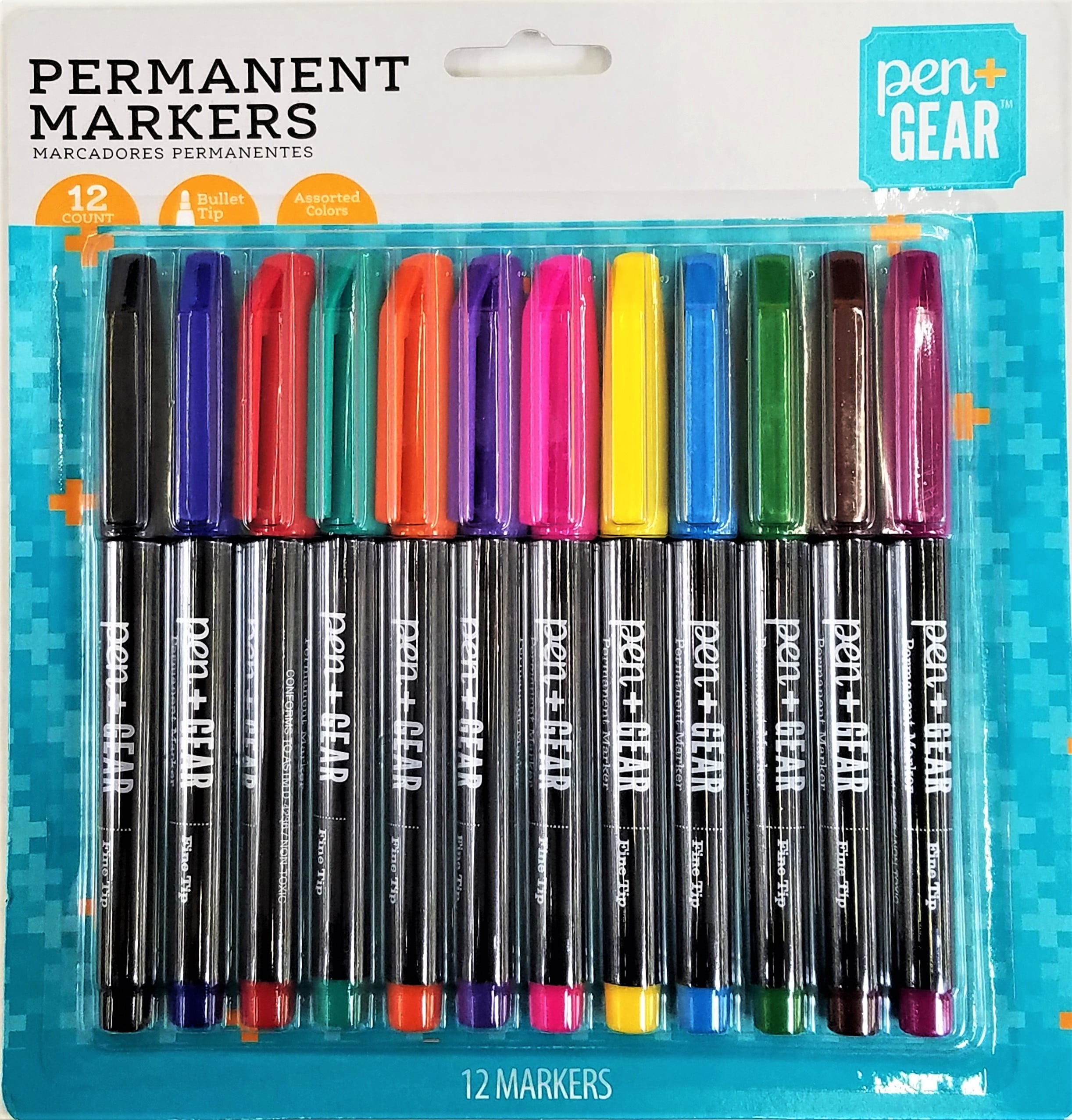 12-Count Fine Point Permanent Marker Assorted