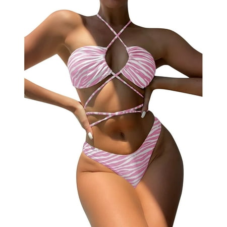 

ASEIDFNSA Front Cross Two Piece Tankini Tankini Swimsuit Sports Bra And Shorts Set Stripeprint Print Filled Print Bikini Beachwear Set Women S Bra Swimsuit Swimwear Swimwears Tankinis Set