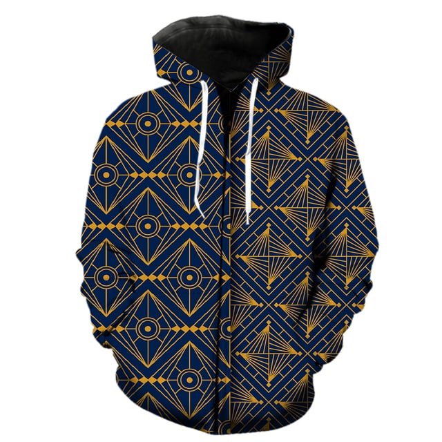 Sudadera con capucha y cremallera con estampado abstracto para hombre, estilo hip hop, informal, de gran tamaño, con estampado 3D, manga larga, divertida, para adolescentes, gran oferta 2024
