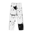thumbnail image 3 of Vsdgher Doodle Cute Cat Print Mens Pajama Pants Sleep & Lounge Pants, PJ Bottoms With elastic waistb and Pockets, 3 of 5