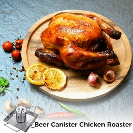 

Beer Can Chicken Roaster: Professional Turkey Roasting Pan Set Chicken Holder