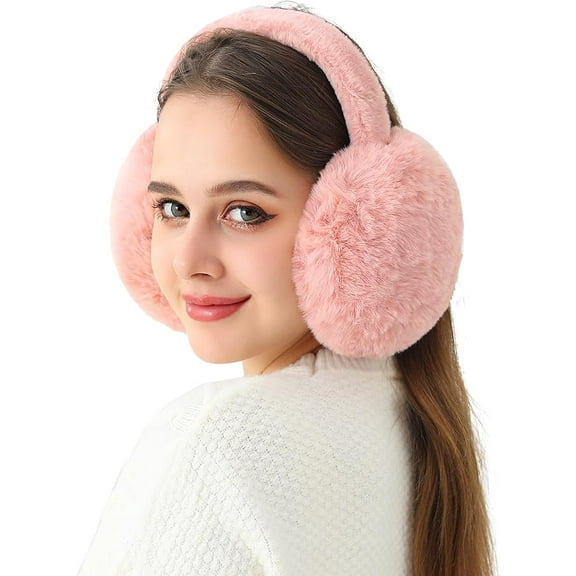 Warm Ear muffs for Women Winter Girls Fluffy Earmuffs Adjustable Lady Ear Warmer Faux Fur Ear Covers