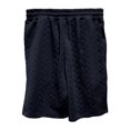 thumbnail image 5 of AWARDER Men's Summer 2-Piece Set, Knitted Solid Color Jacquard Short Sleeve T-Shirt and Casual Shorts, Breathable Lounge Outfit For Spring and Summer Season,Navy,M, 5 of 9