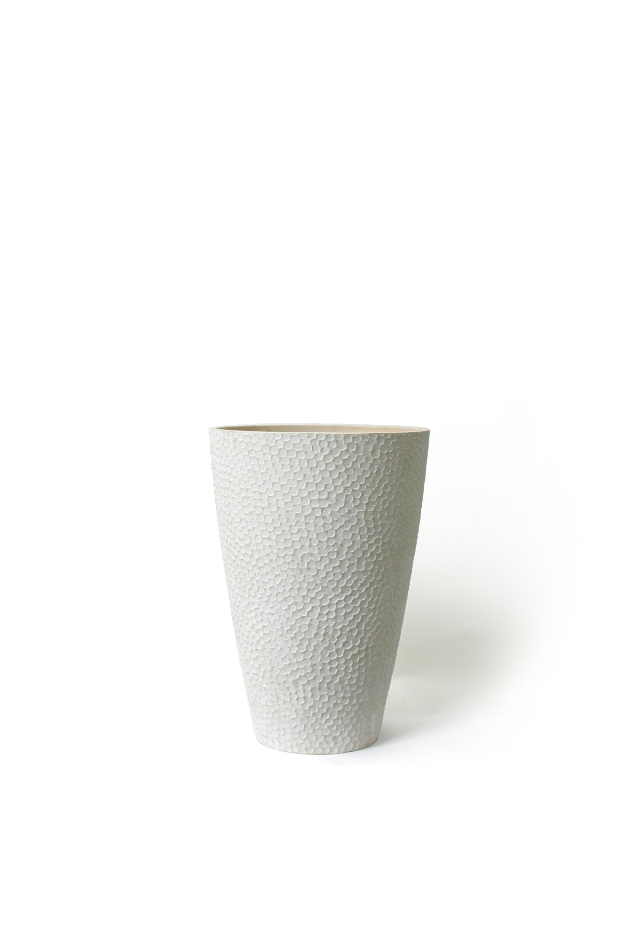 algreen vase planter with hammer texture - weathered white