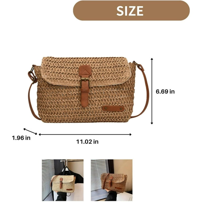 2024 Rattan Crossbody Bags for Women, Straw Raffia Clutch 2024 Rattan Crossbody Bags for Women, Straw Raffia Clutch