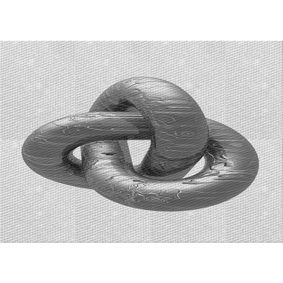 Ahgly Company Indoor Rectangle Patterned Gray Area Rugs, 3' x 5'